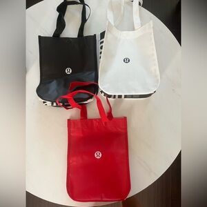 Lululemon Tote Bag Set - Black, White, Red